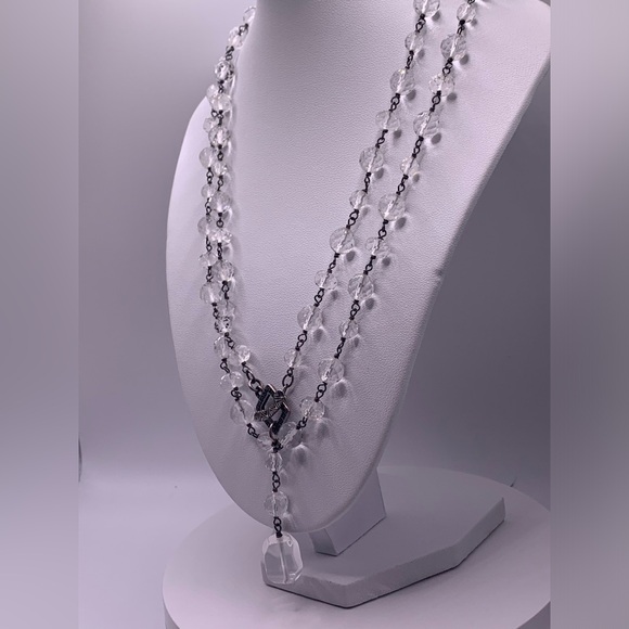 Silpada Vintage Sterling & Quartz Lariat Front Toggle Closure Necklace - Picture 5 of 16